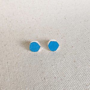 Raw turquoise stud earrings